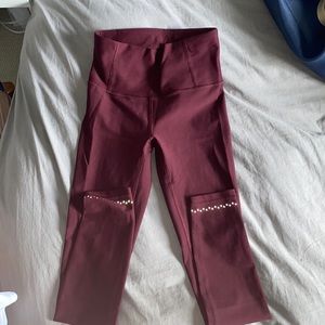 Burgundy high waisted lululemon leggings